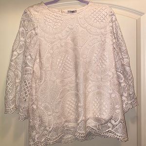 JODIFL Ivory Lace Blouse